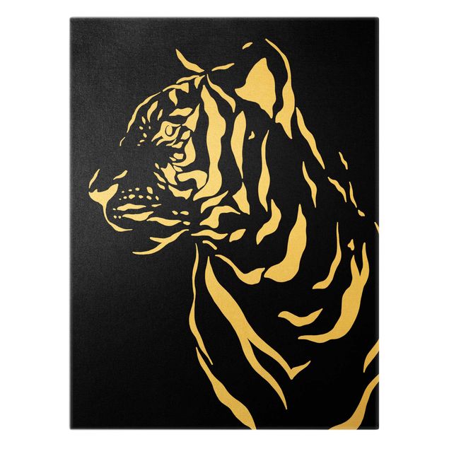 Cuadros decorativos Safari Animals - Portrait Tiger Black