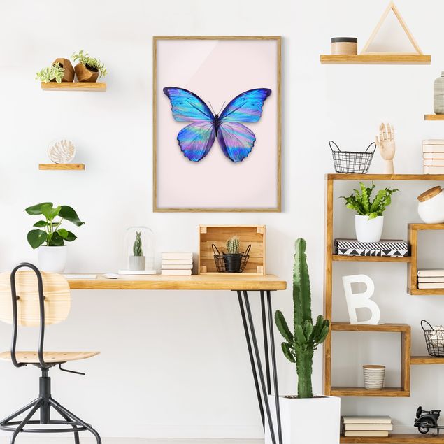 Pósters enmarcados de cuadros famosos Holographic Butterfly