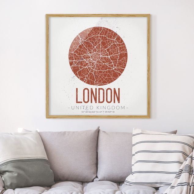 Cuadro Londres City Map London - Retro