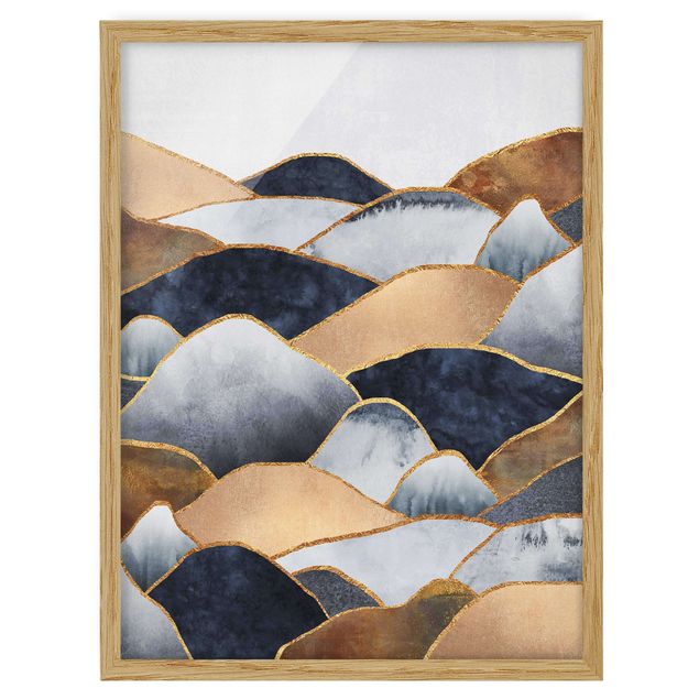 Cuadro con paisajes Golden Mountains Watercolour