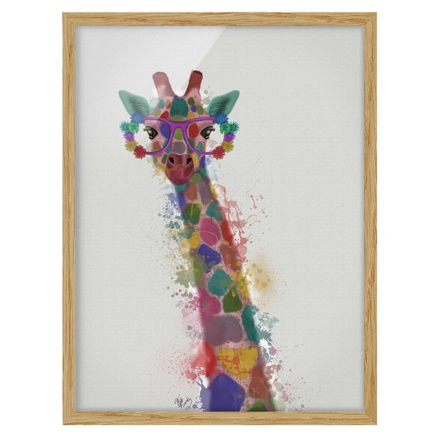 Cuadros modernos Rainbow Splash Giraffe