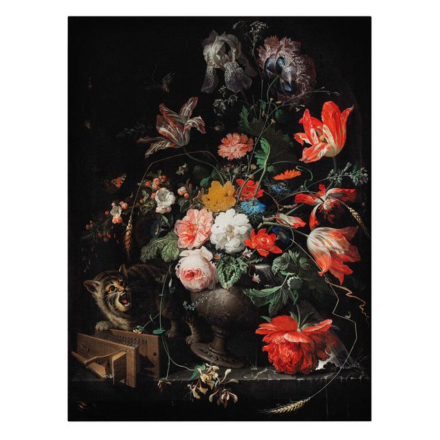 Lienzos de flores Abraham Mignon - The Overturned Bouquet