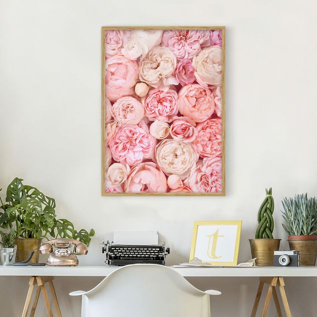Pósters enmarcados flores Roses Rosé Coral Shabby