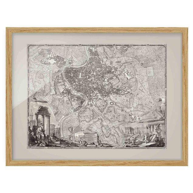 Cuadros de ciudades Vintage Map Rome