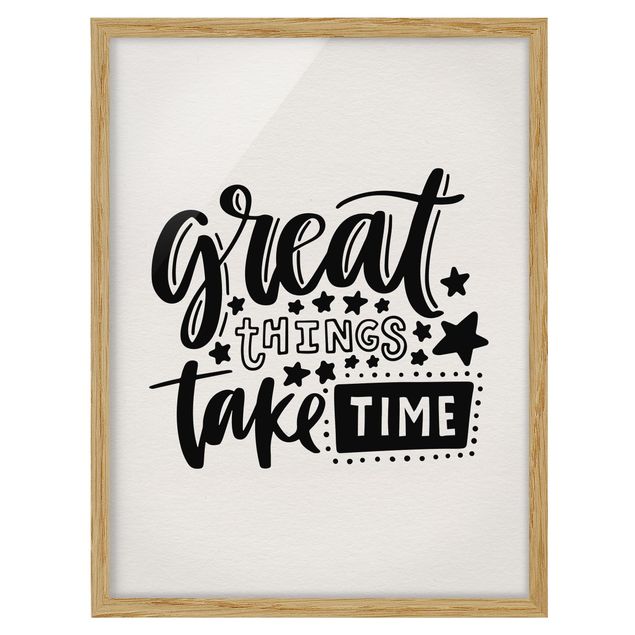 Cuadros con frases Great Things Take Time