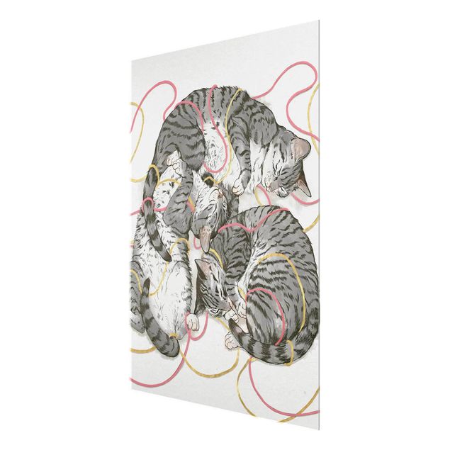 Cuadros decorativos modernos Illustration Grey Cat Painting