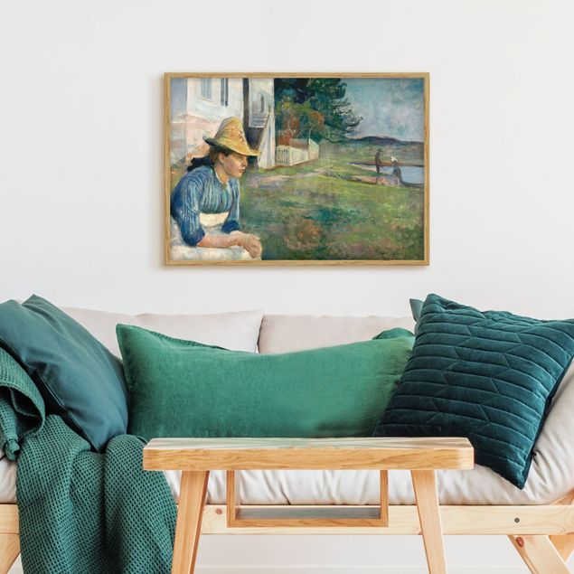 Pósters enmarcados de cuadros famosos Edvard Munch - Evening