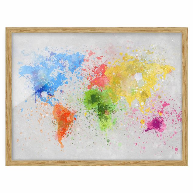 Cuadros modernos Colourful Splodges World Map