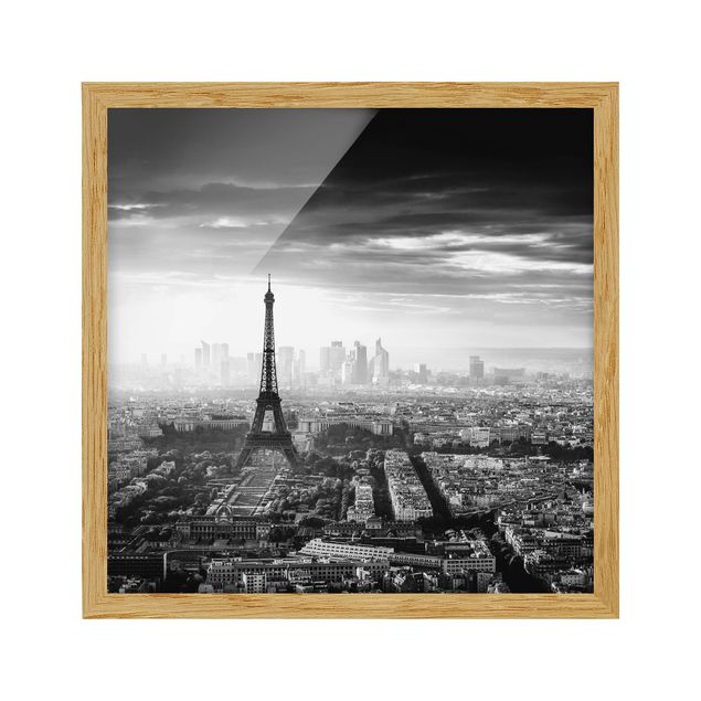 Cuadros de ciudades The Eiffel Tower From Above Black And White