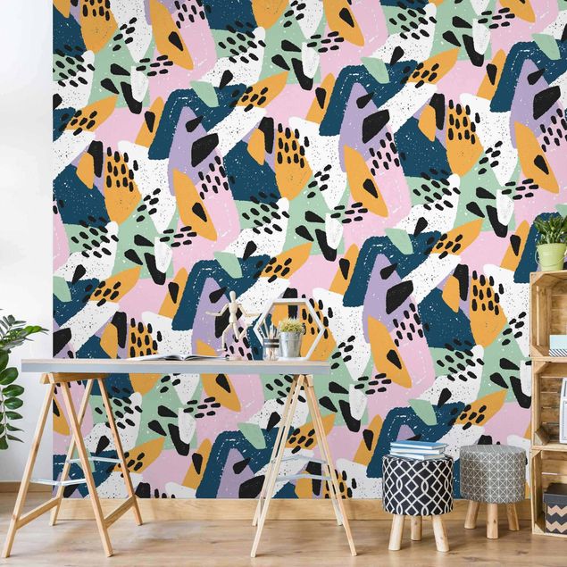 Papel pintado vintage Vividly Colourful Pattern With Dots