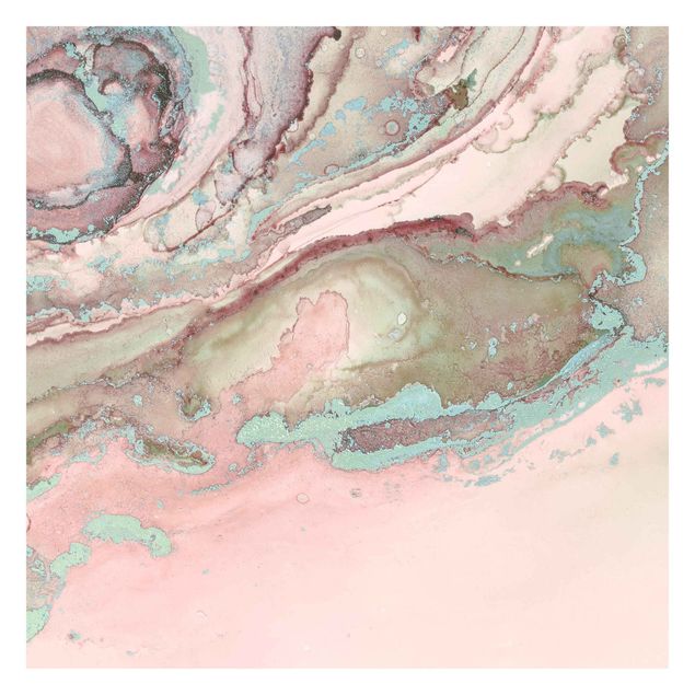Papeles pintados modernos Colour Experiments Marble Light Pink And Turquoise
