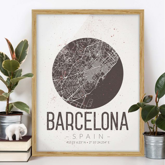 Decoración de cocinas Barcelona City Map - Retro