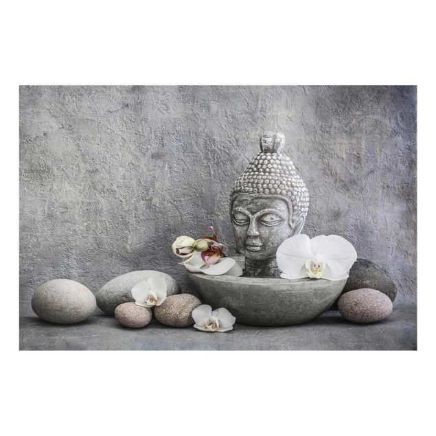 Reproducciónes de cuadros Zen Buddha, Orchid And Stone