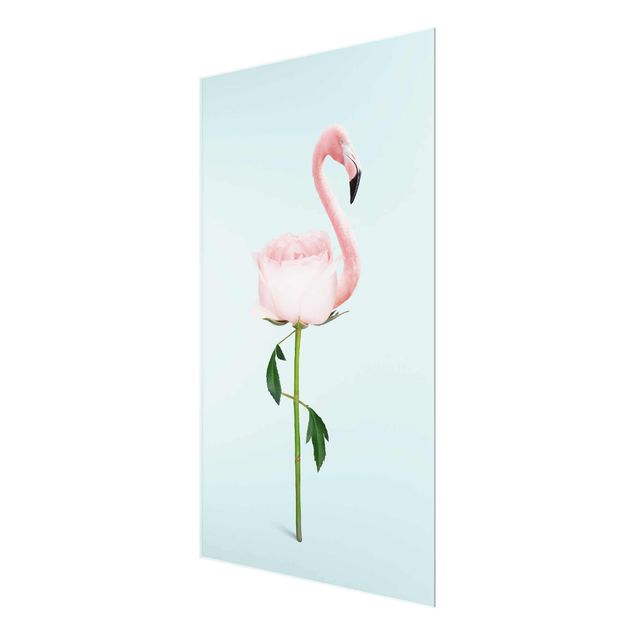 Cuadros de flores modernos Flamingo With Rose