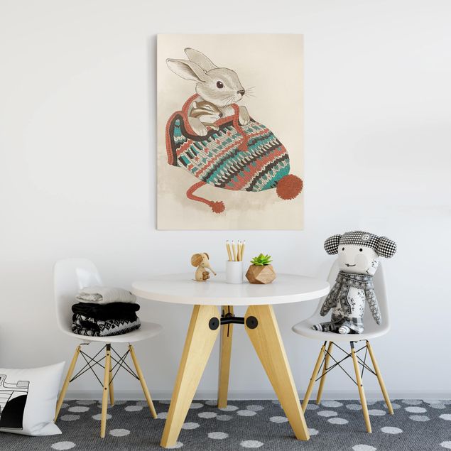 Lienzos de cuadros famosos Illustration Cuddly Santander Rabbit In Hat