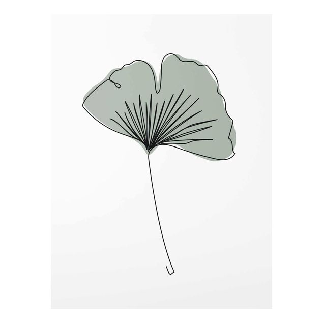 Cuadros de flores modernos Gingko Leaf Line Art