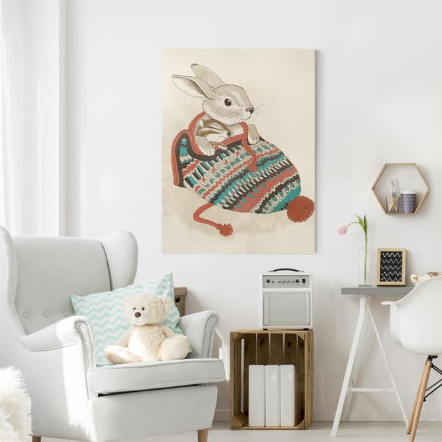 Decoración en la cocina Illustration Cuddly Santander Rabbit In Hat