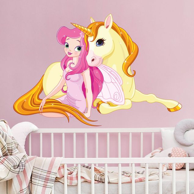 Decoración habitacion bebé Fairy with her unicorn