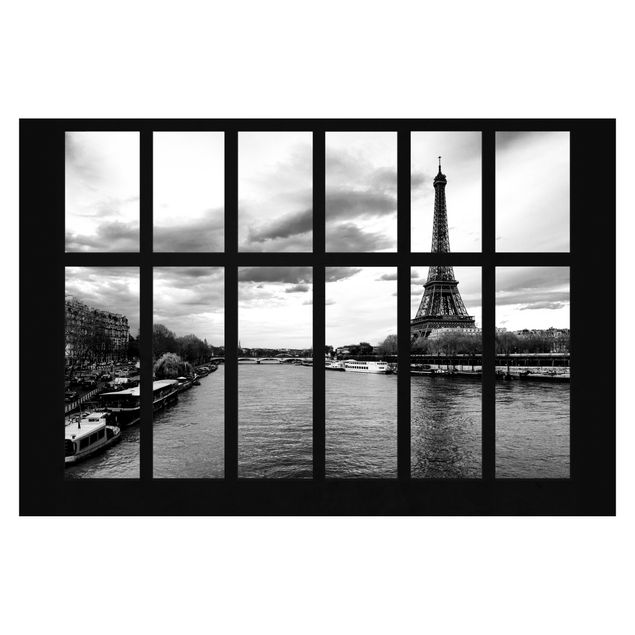 Papeles pintados Window Eiffel Tower Seine Paris