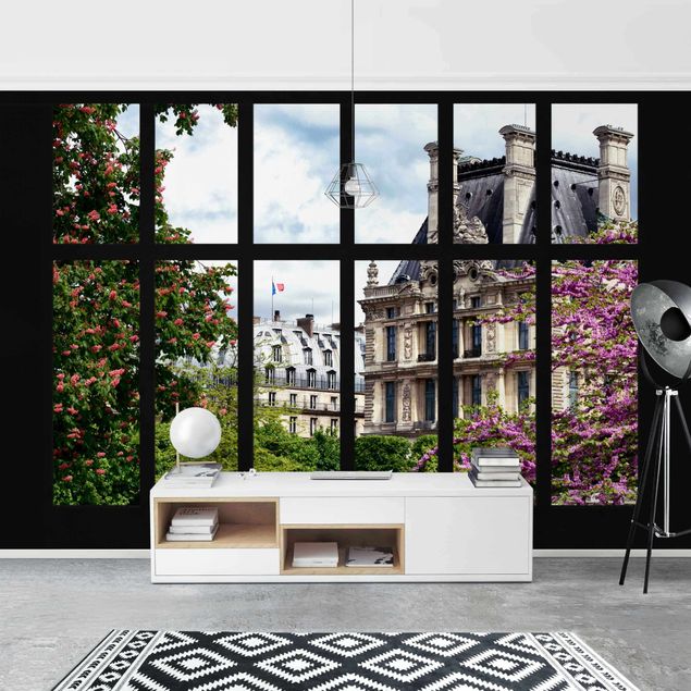 Papel pintado 3d Window Spring II Paris