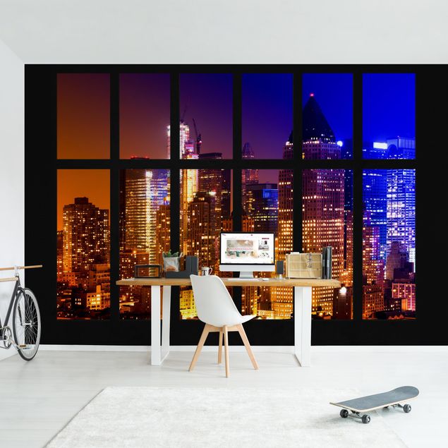 Papel pintado Nueva York Window Manhattan Sunrise