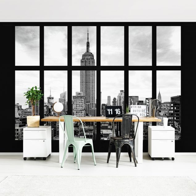 Papel pintado 3d Window New York Empire State Building