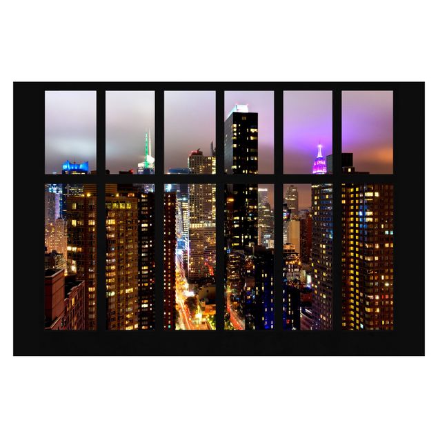 Papel de pared Window New York Moonlight