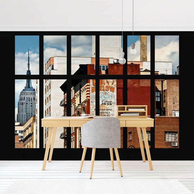 papel pintado arquitectura Window View Of New York Building