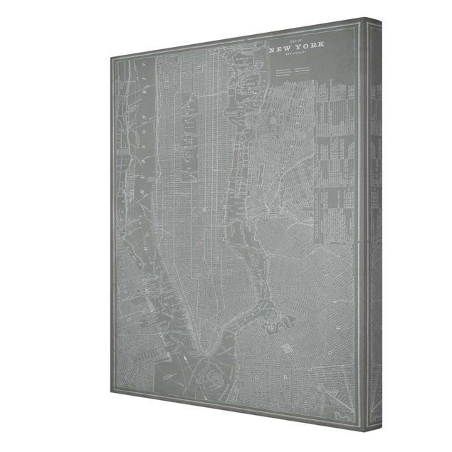 Lienzo mapamundi Vintage Map New York Manhattan