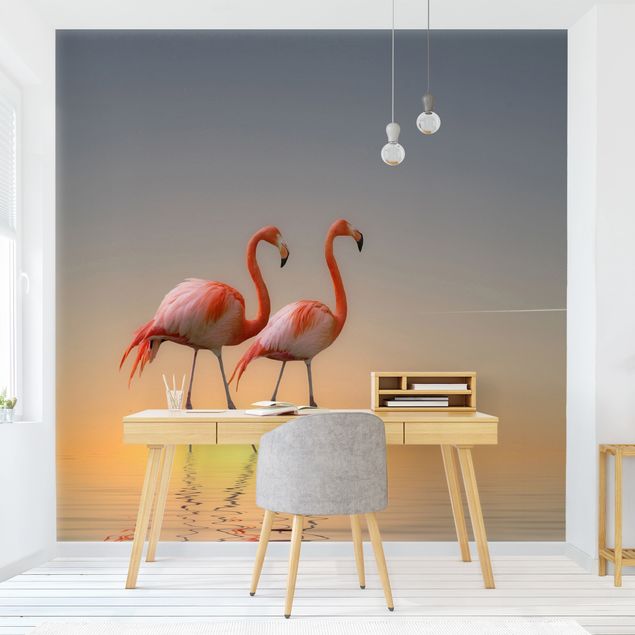 Papel pintado flamenco Flamingo Love