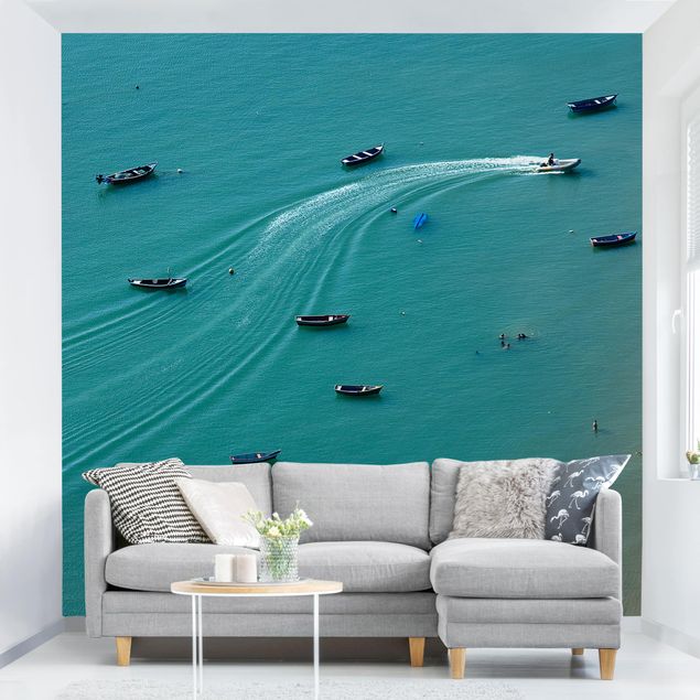 Papel pintado salón moderno Anchored Fishing Boats