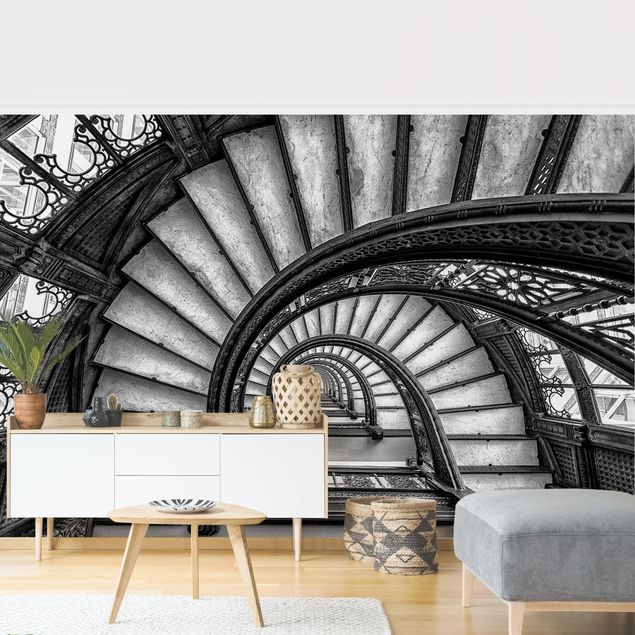 Papeles pintados blanco y negro Chicago Staircase