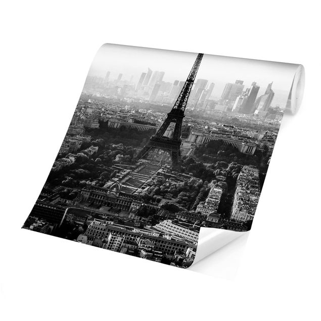 Papeles pintados blanco y negro The Eiffel Tower From Above Black And White