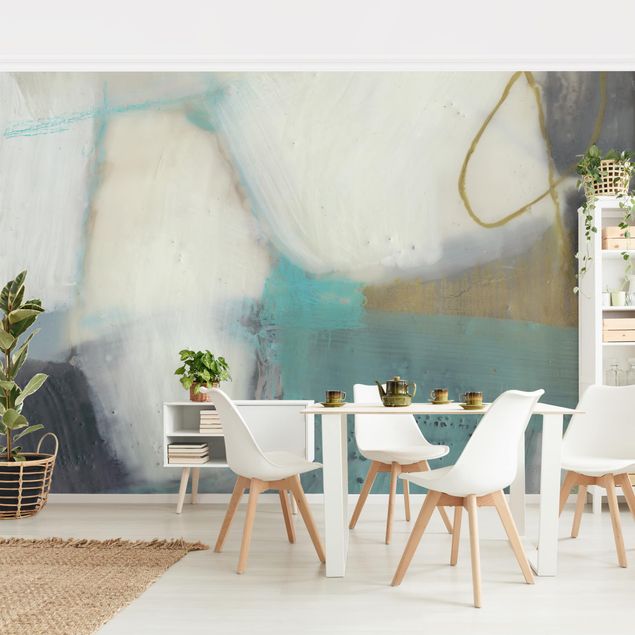 Papel pintado salón moderno Fangs With Turquoise II
