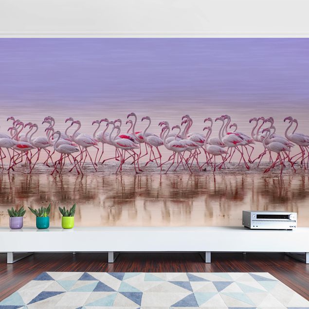 Papel pintado moderno Flamingo Party