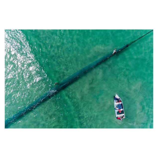 Papel pintado azul turquesa Aerial View - Fishermen