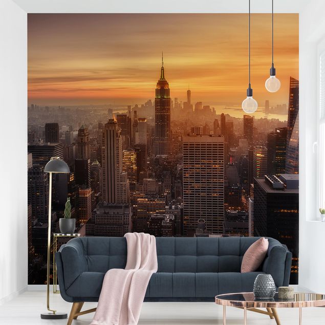 Papel pintado Nueva York Manhattan Skyline Evening