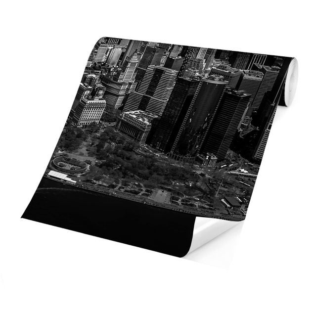 Papel pintado blanco y negro New York - Manhattan From The Air
