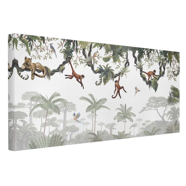 Cuadros árboles Cheeky monkeys in tropical canopies