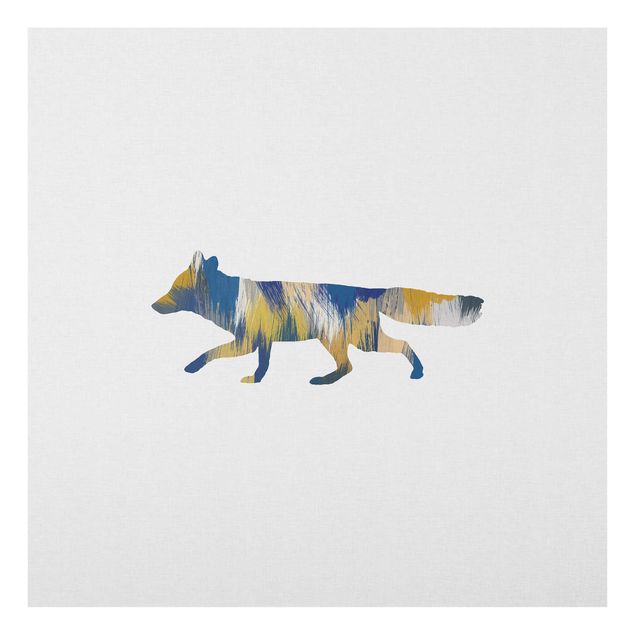 Cuadros amarillos Fox In Blue And Yellow