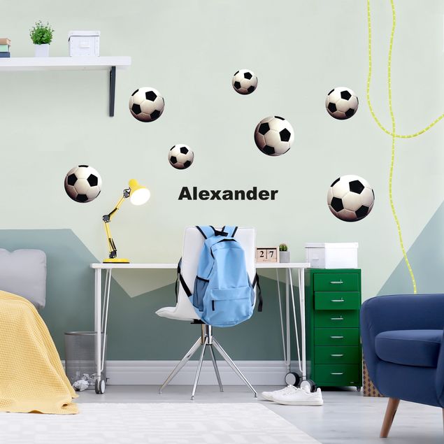 Vinilo texto personalizado Soccer balls set