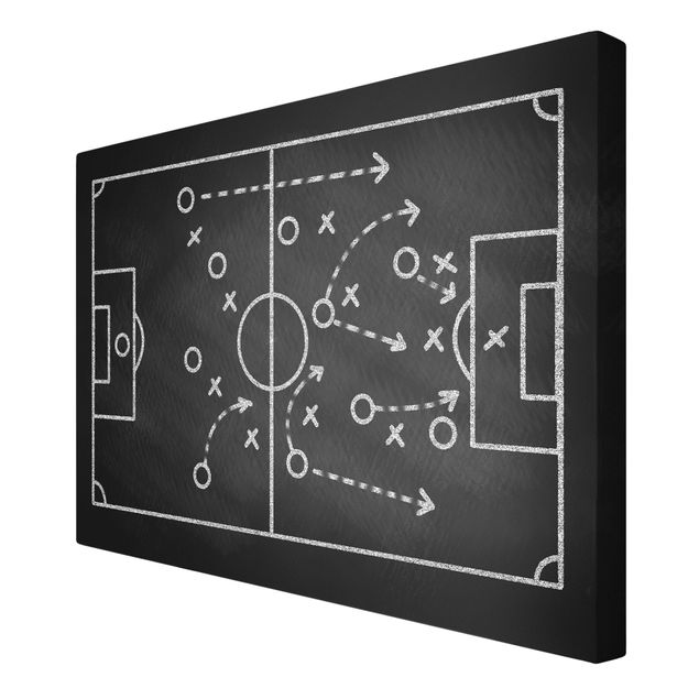 Cuadros a blanco y negro Football Strategy On Blackboard