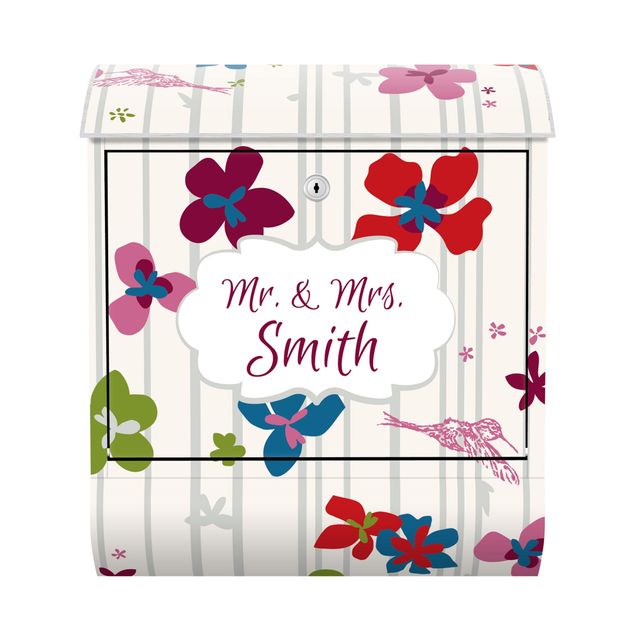Buzones personalizados Customised text Floral Pattern