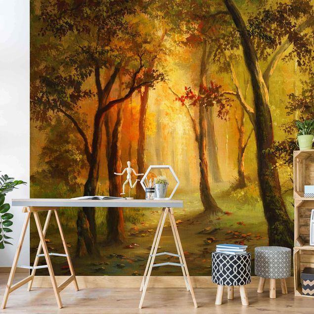 Papel pintado paisajes Painting Of A Forest Clearing