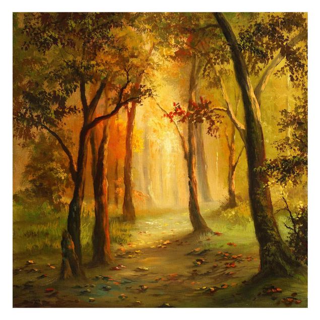 Papel pintado Painting Of A Forest Clearing