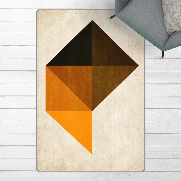 Alfombra naranja Geometrical Trapezoid