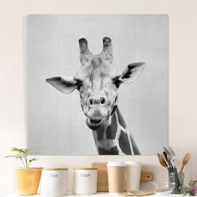 Decoración infantil pared Giraffe Gundel Black And White