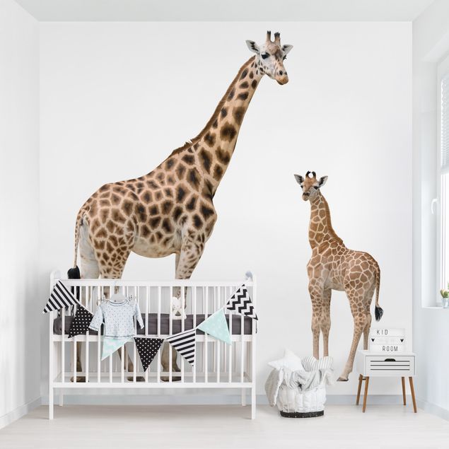 Papel pintado jirafas Giraffe Mother And Child