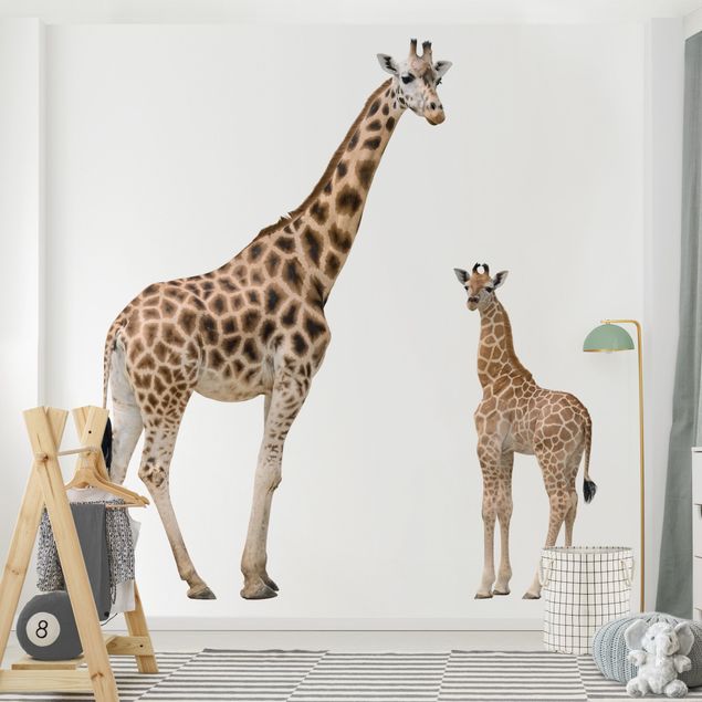 Papel pintado animales Giraffe Mother And Child
