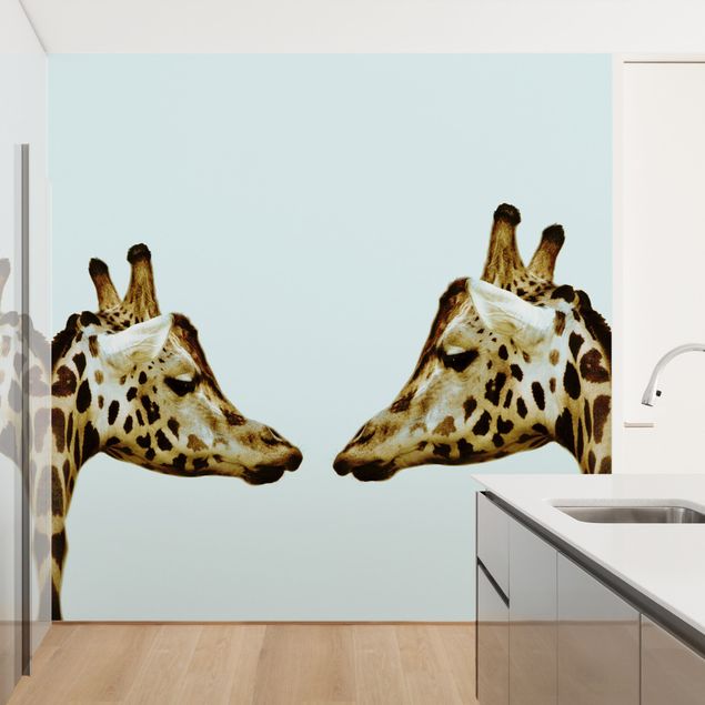 Papel pintado jirafas Giraffes In Love